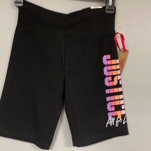New Justice black bike shorts , girls' large NWT